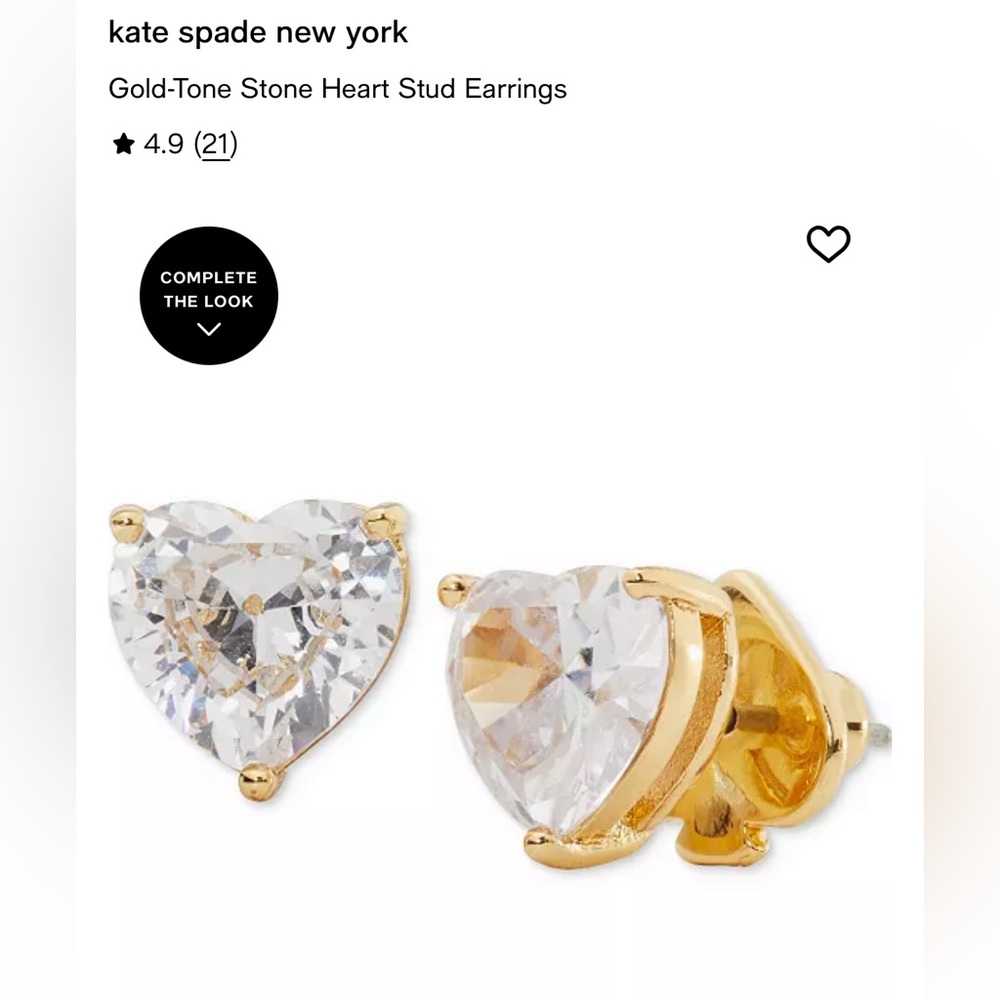 Kate Spade My Love Heart Gold Earrings